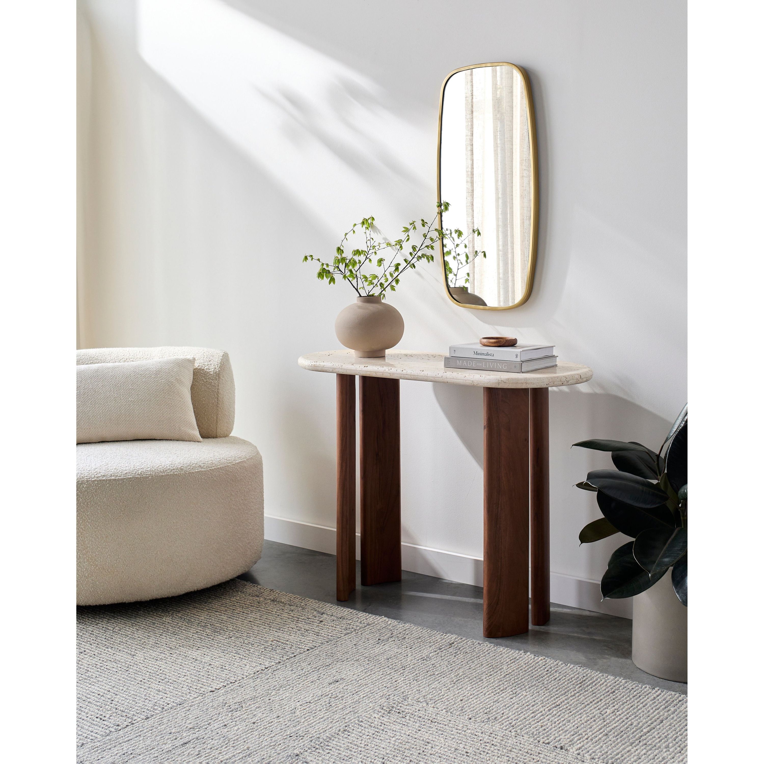 Surya Abacus Modern Acacia Wood Console Table - Image 1