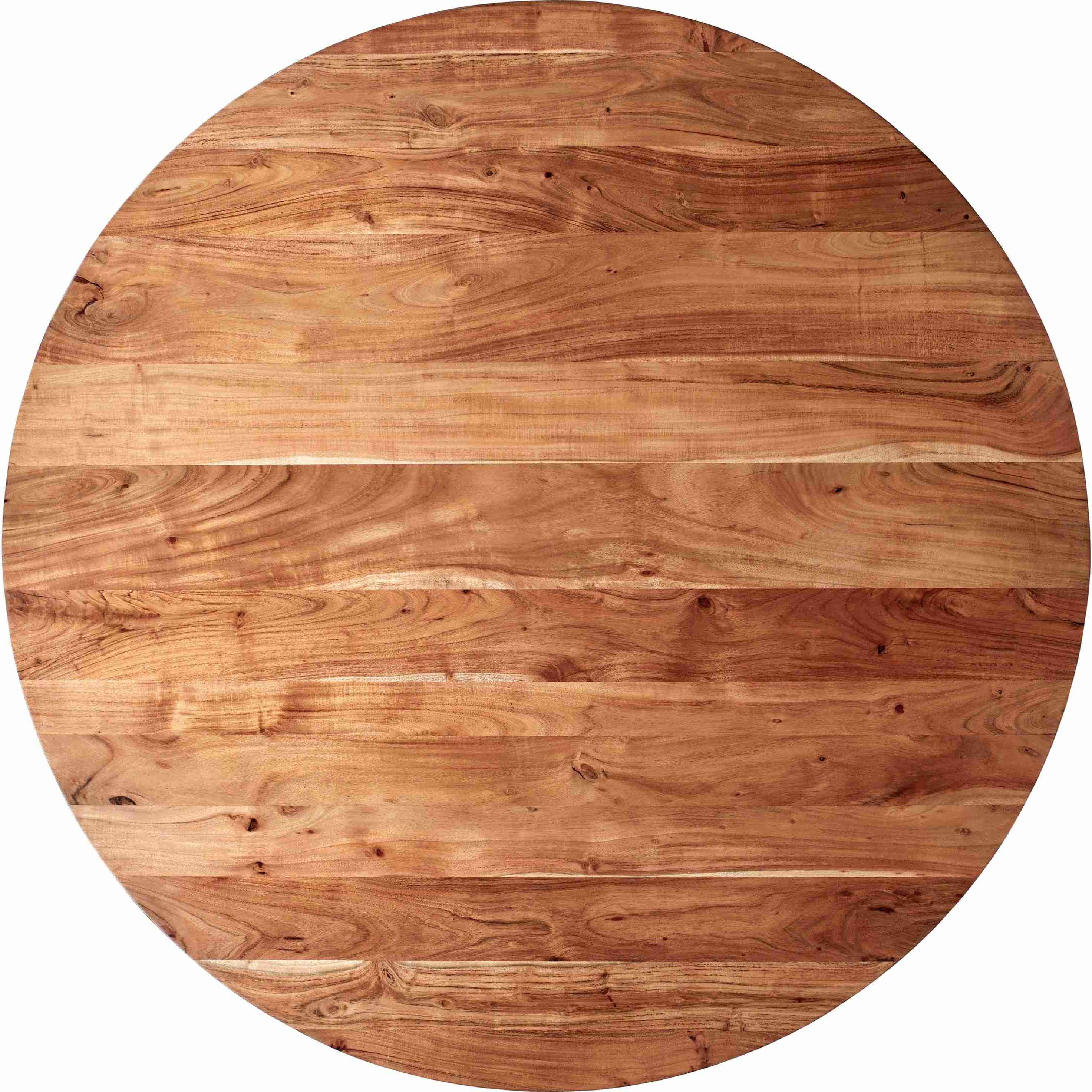 Surya Anatalia Modern Acacia Wood Round Dining Table With Black Metal Base - Image 3