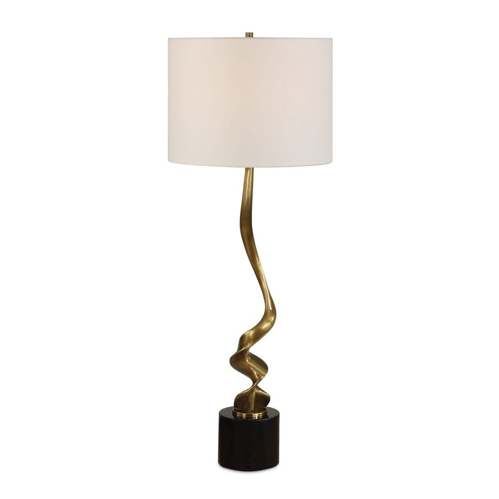 Uttermost Spiraling Antique Brass Cordless Buffet Lamp - Image 3