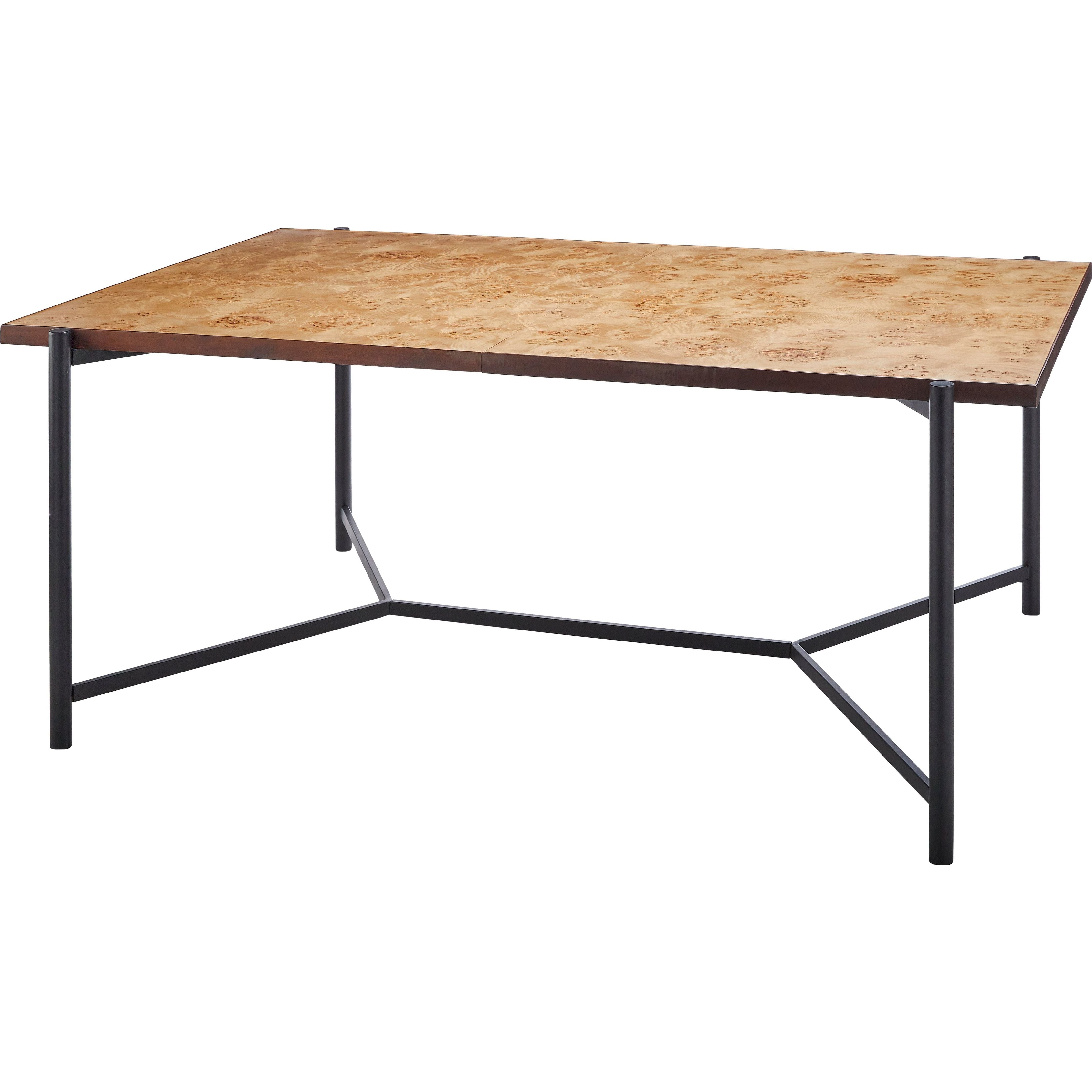 Surya Judith Modern Mango Wood Dining Table With Black Metal Base - Image 1