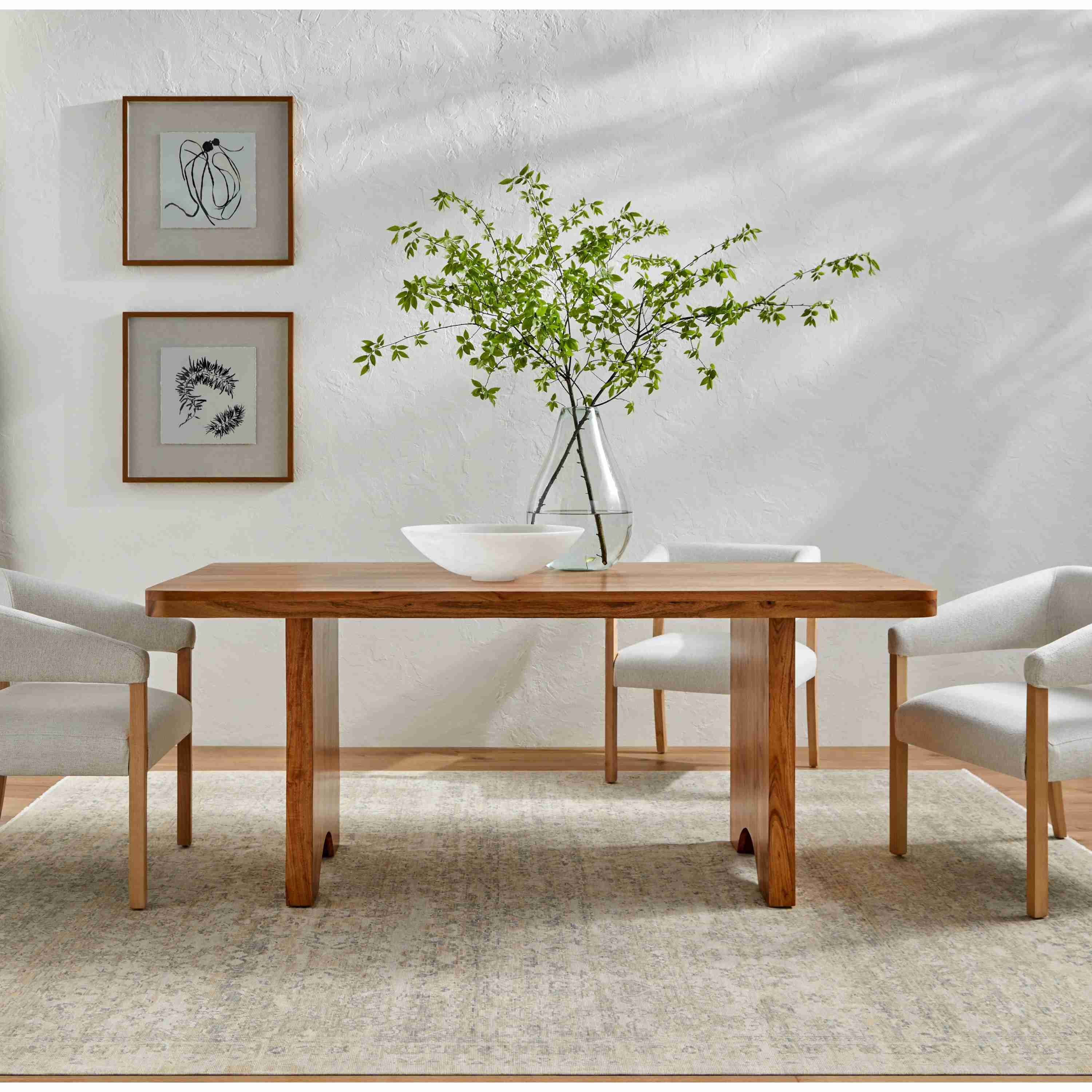 Surya Joiner Modern Rustic Acacia Wood Dining Table - Image 1