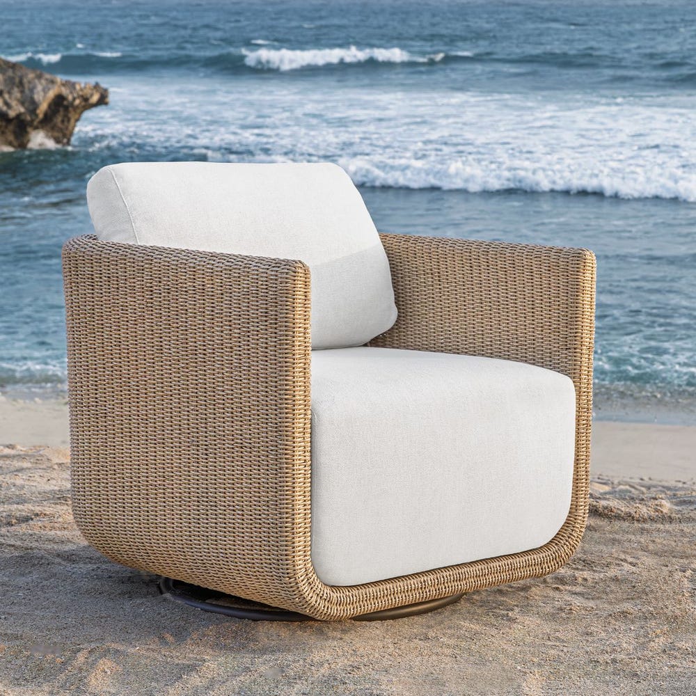Uttermost Santorini Outdoor Swivel Lounge Chair - Image 1
