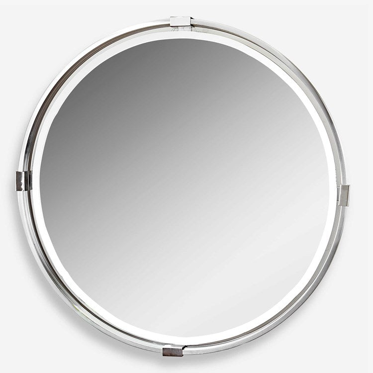 Uttermost Tazlina Brushed Nickel Round Mirror - Image 2