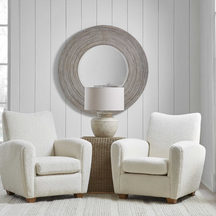 Uttermost Vortex Natural Rattan Round Mirror - Image 2