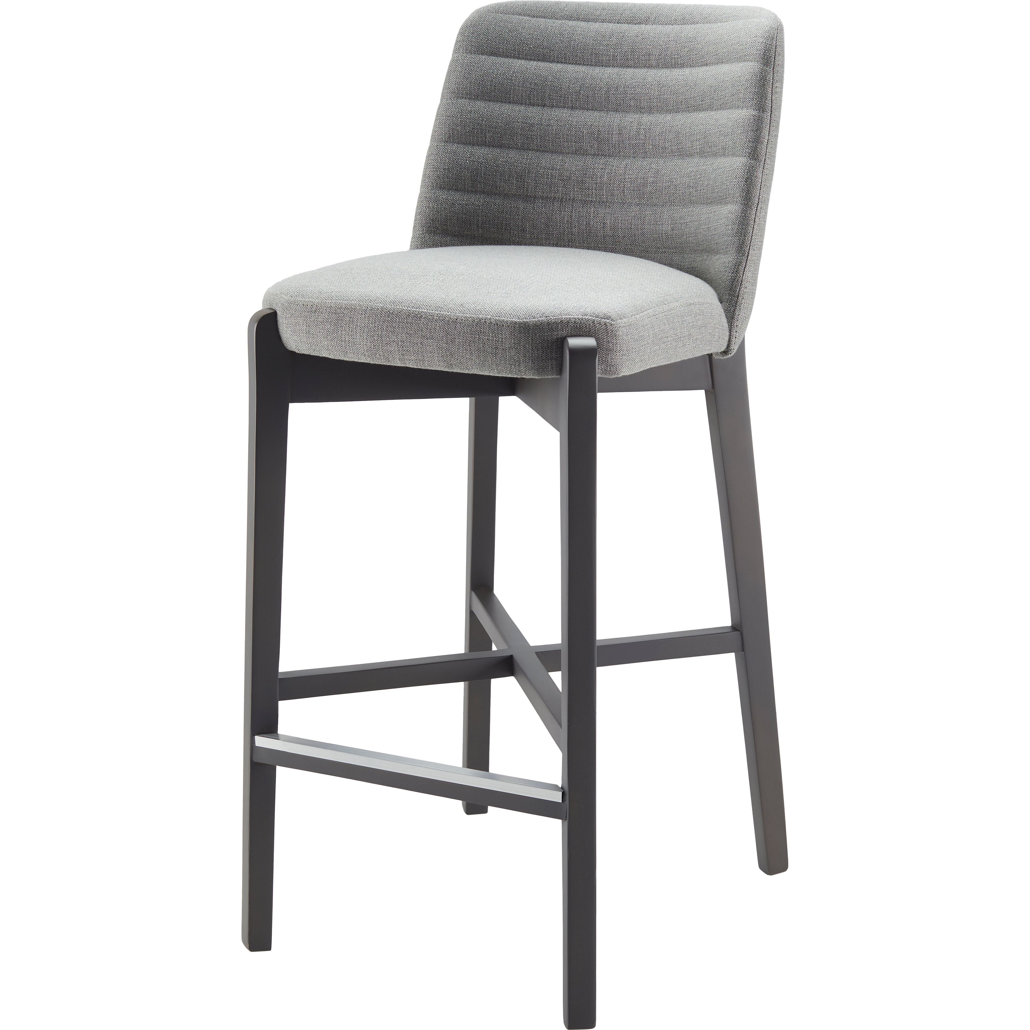 Surya Rayne Modern Gray Channeled Back Kitchen Bar Stool - Image 1