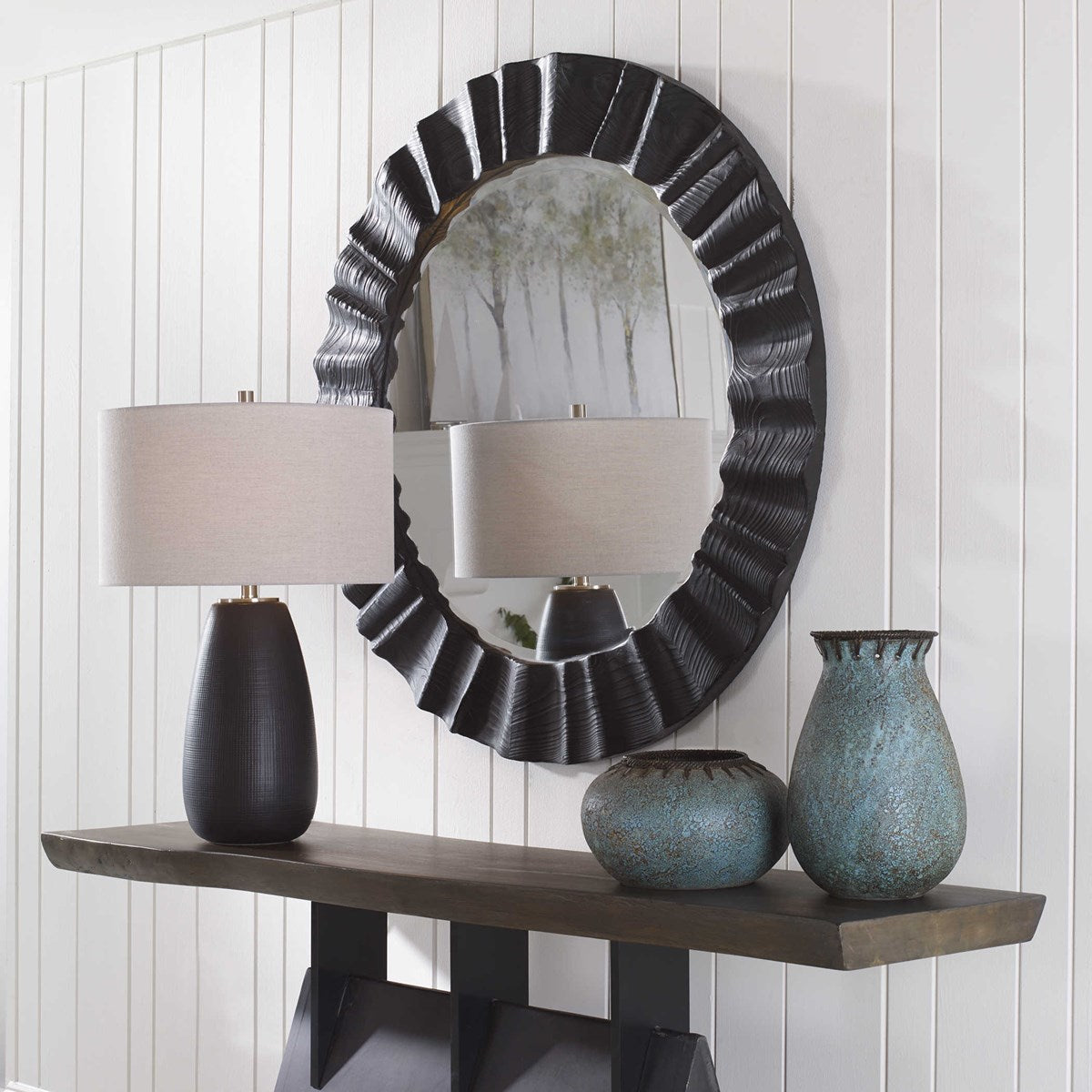 Uttermost Caribou Dark Expresso Wood Round Mirror - Image 2