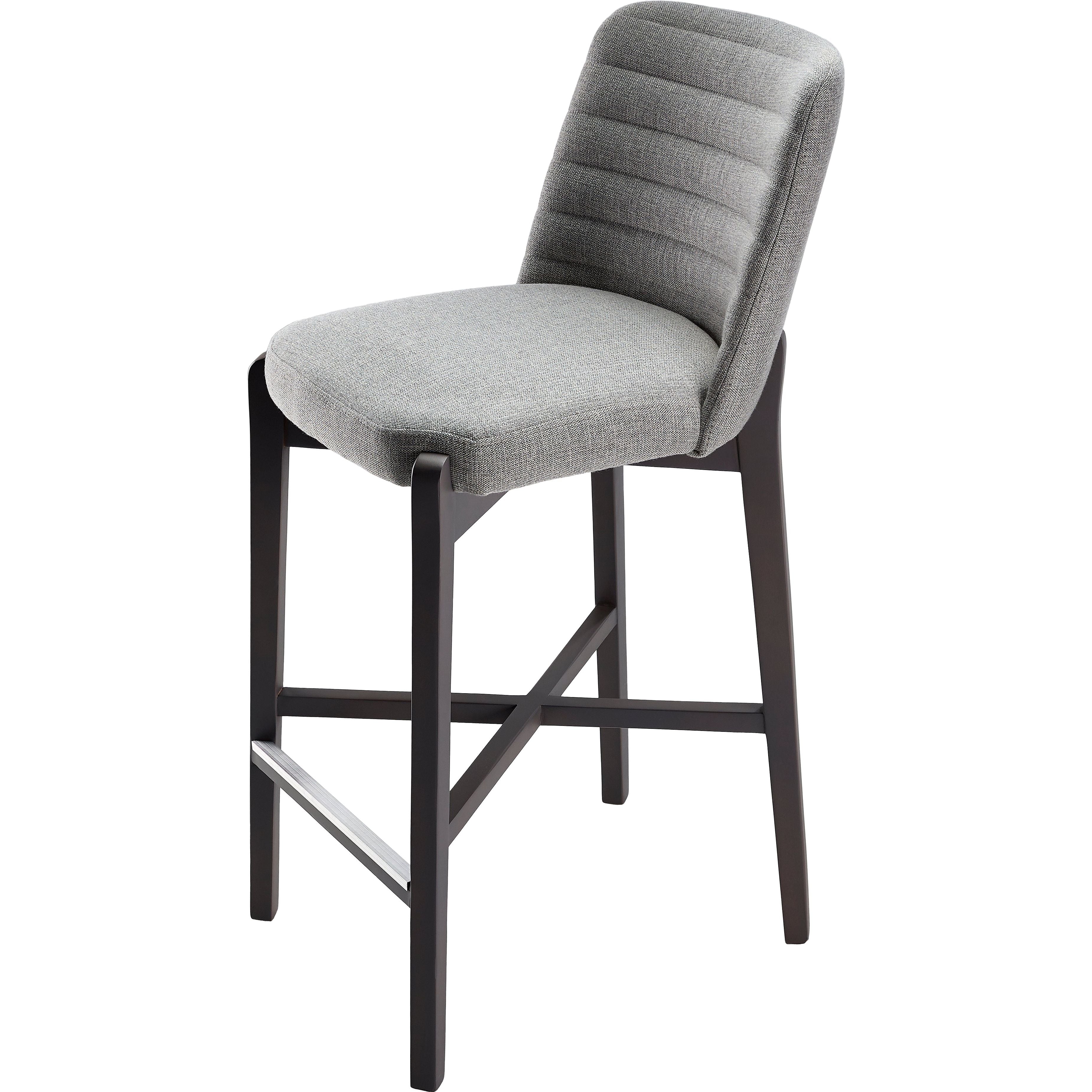 Surya Rayne Modern Gray Channeled Back Kitchen Bar Stool - Image 2