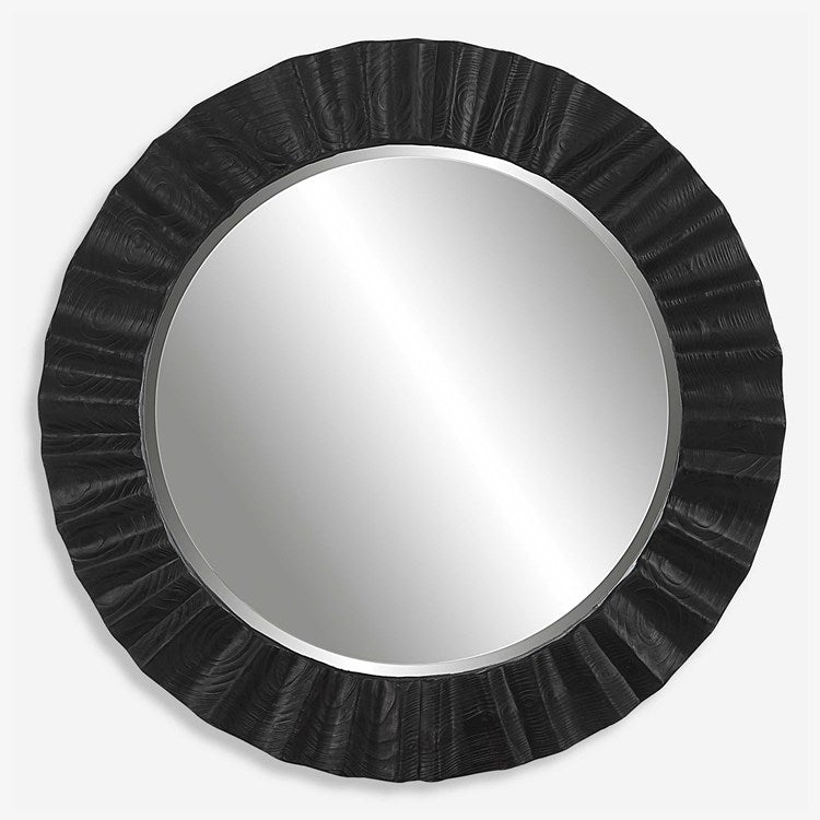 Uttermost Caribou Dark Expresso Wood Round Mirror - Image 3