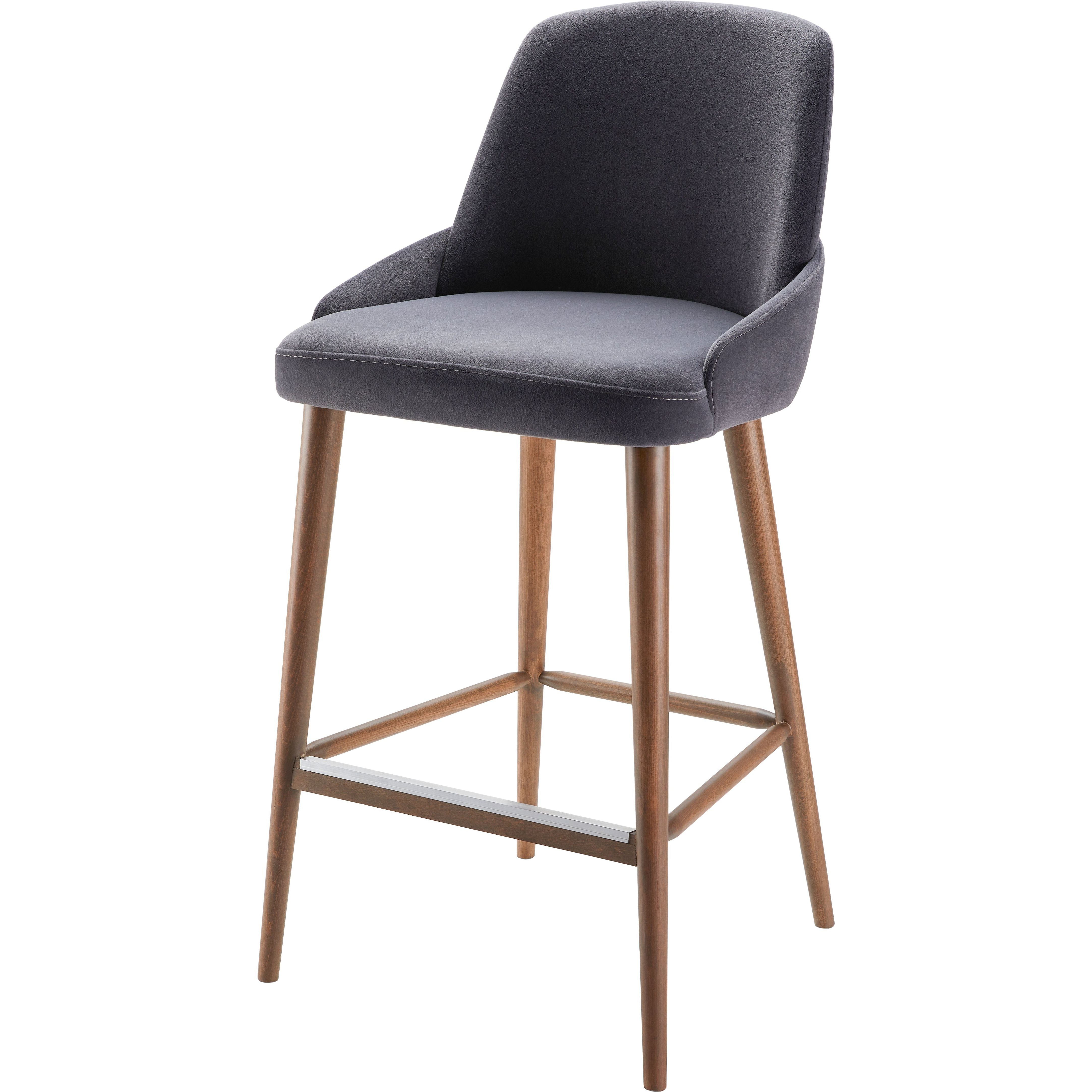 Surya Peregrine Modern Black Faux Suede Kitchen Bar Stool - Image 1