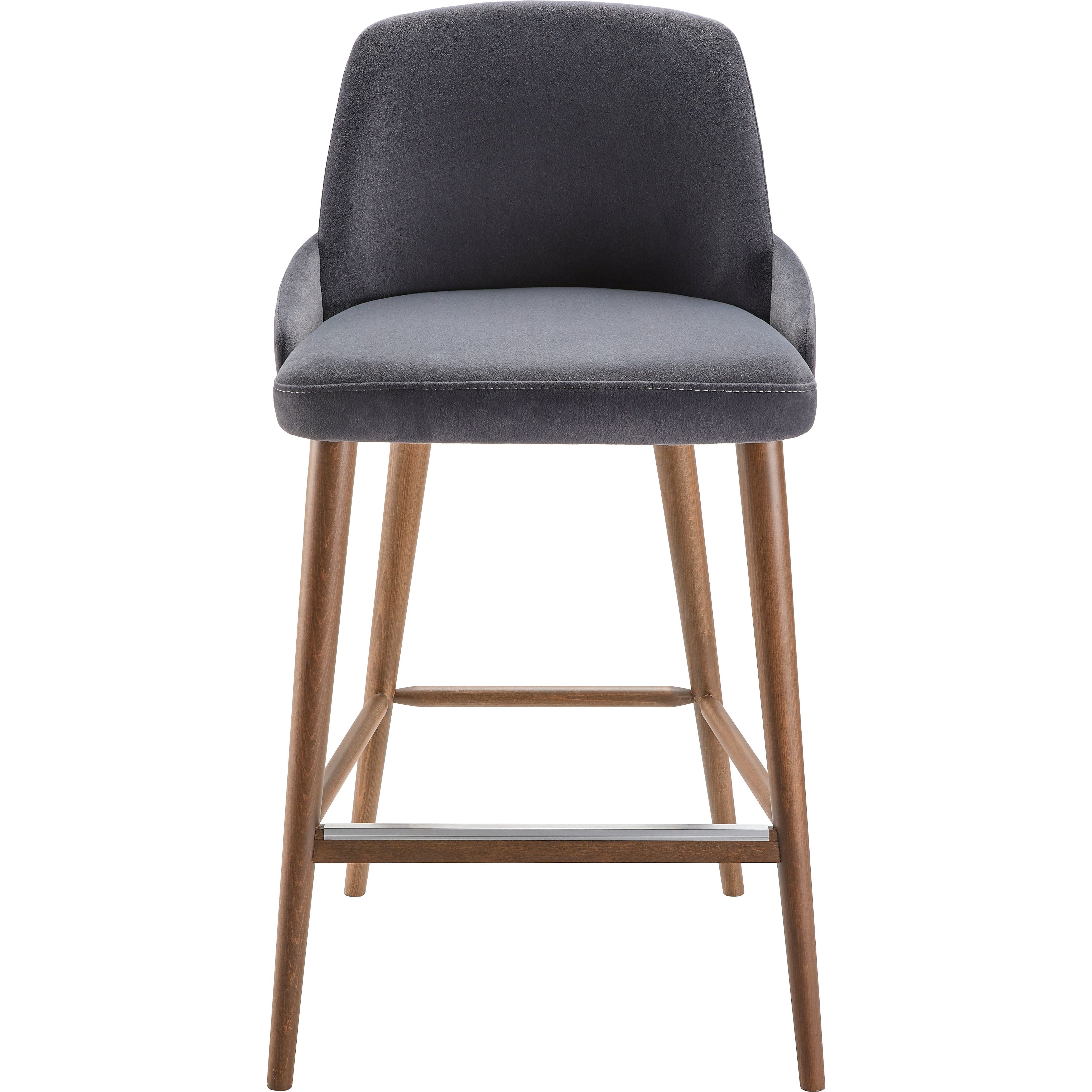 Surya Peregrine Modern Black Faux Suede Kitchen Bar Stool - Image 3