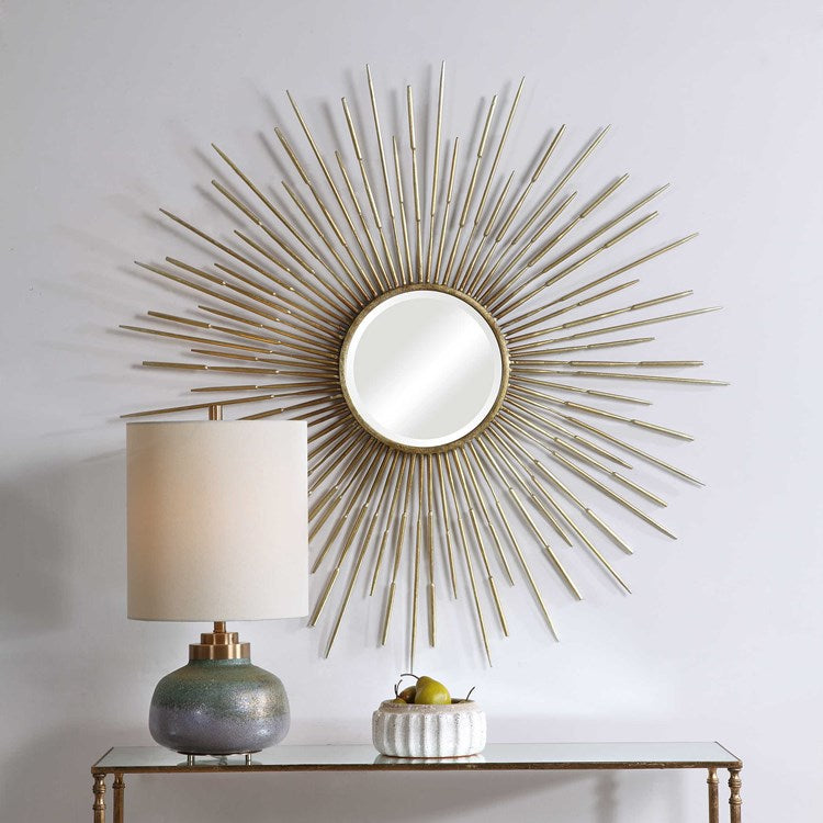 Uttermost Golden Rays Starburst Gold Round Mirror - Image 1