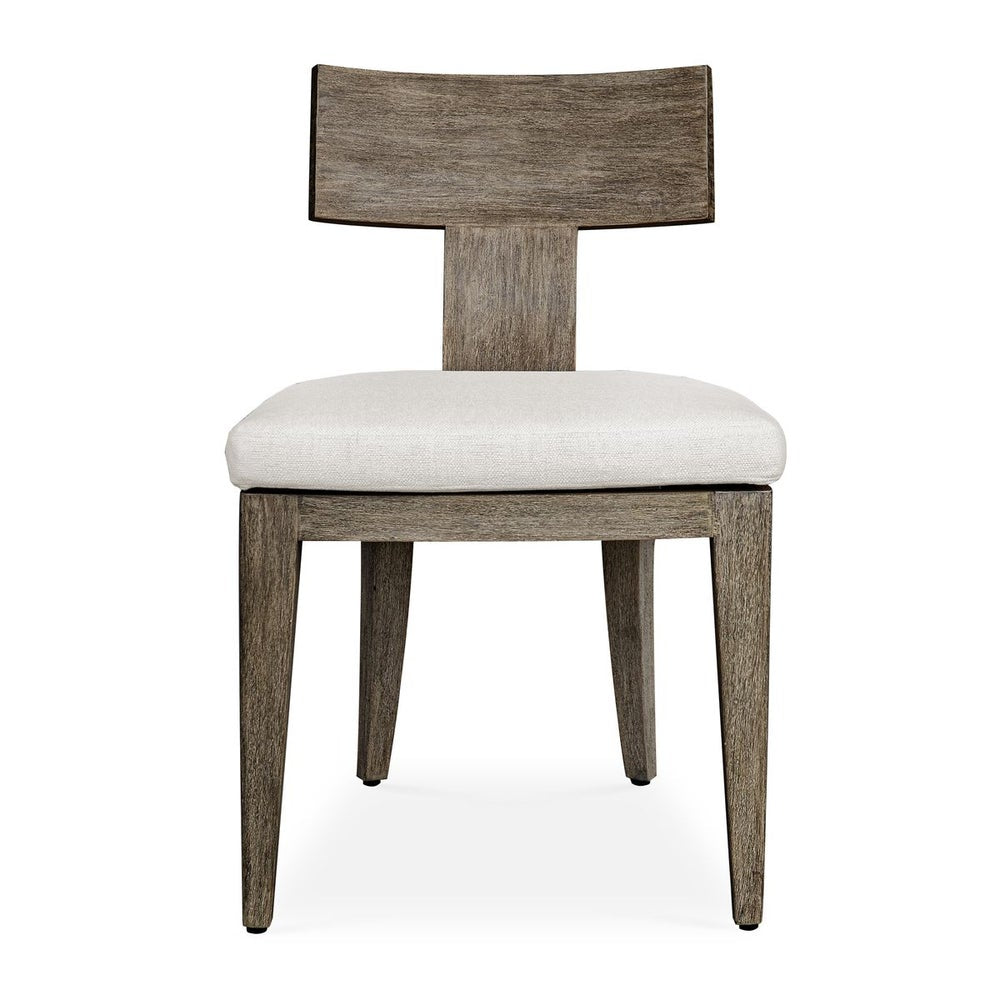 Uttermost Cellini Set of 2 Weathered Gray Dining Chair With Oyster White Cushion ~ Indoor And Outdoor Use - Image 1