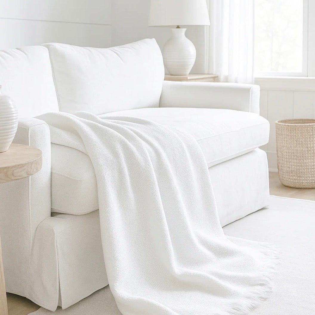 Anaya Home Blissful Bamboo White Throw  ~ DREAMY BEDDING SALE ~ Limited Quantity