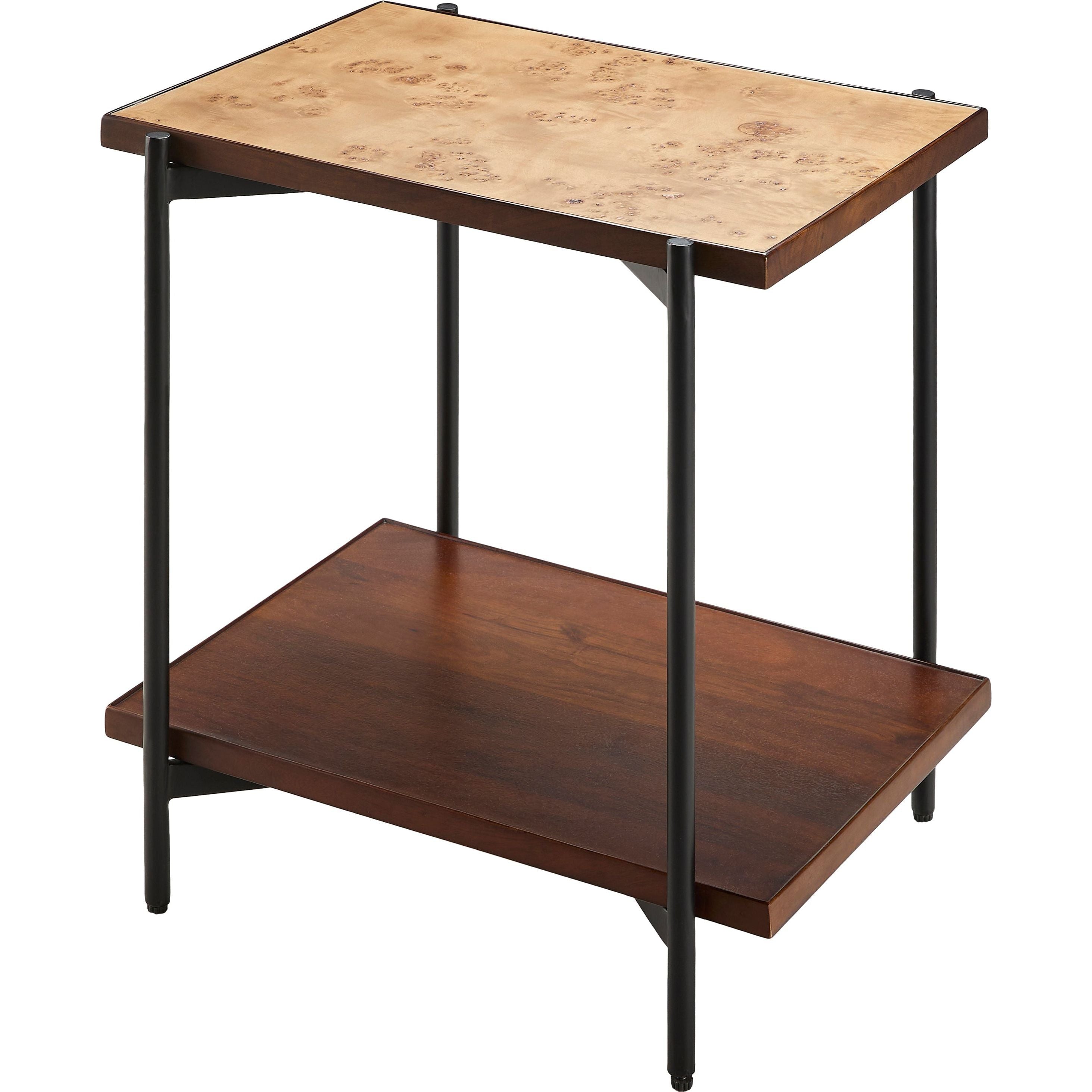 Surya Judith Modern Mango Wood With Metal Base End Table - Image 1