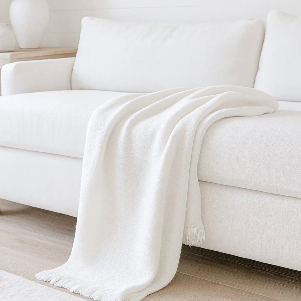 Anaya Home Blissful Bamboo White Throw  ~ DREAMY BEDDING SALE ~ Limited Quantity - Image 2