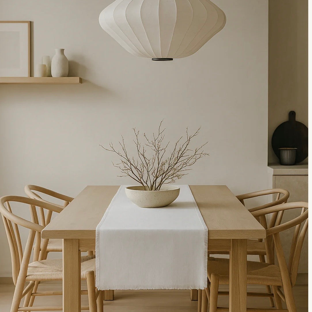 Anaya Home So Soft Linen White Table Runner ~ DREAMY BEDDING SALE ~ Limited Quantity