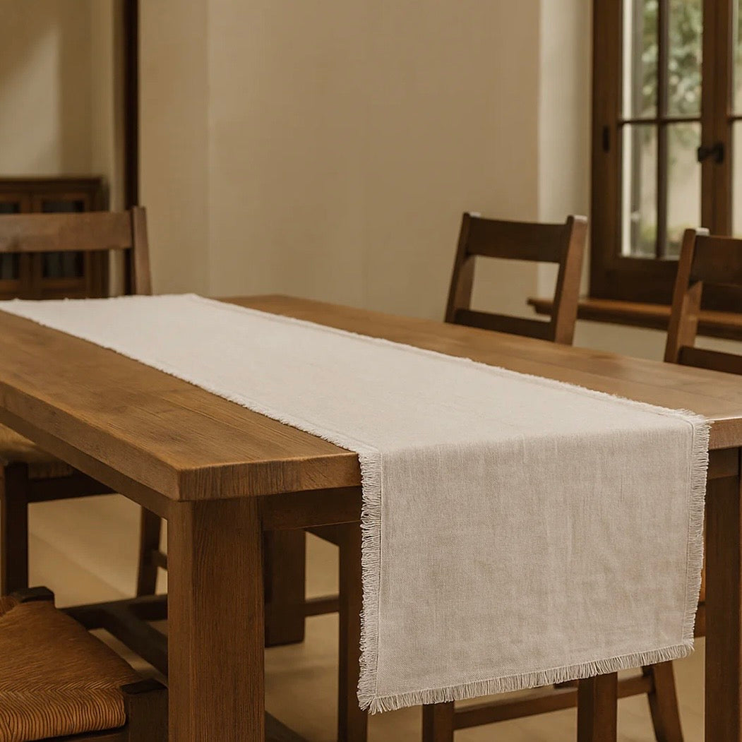 Anaya Home So Soft Linen Beige Table Runner ~ DREAMY BEDDING SALE ~ Limited Quantity - Image 1