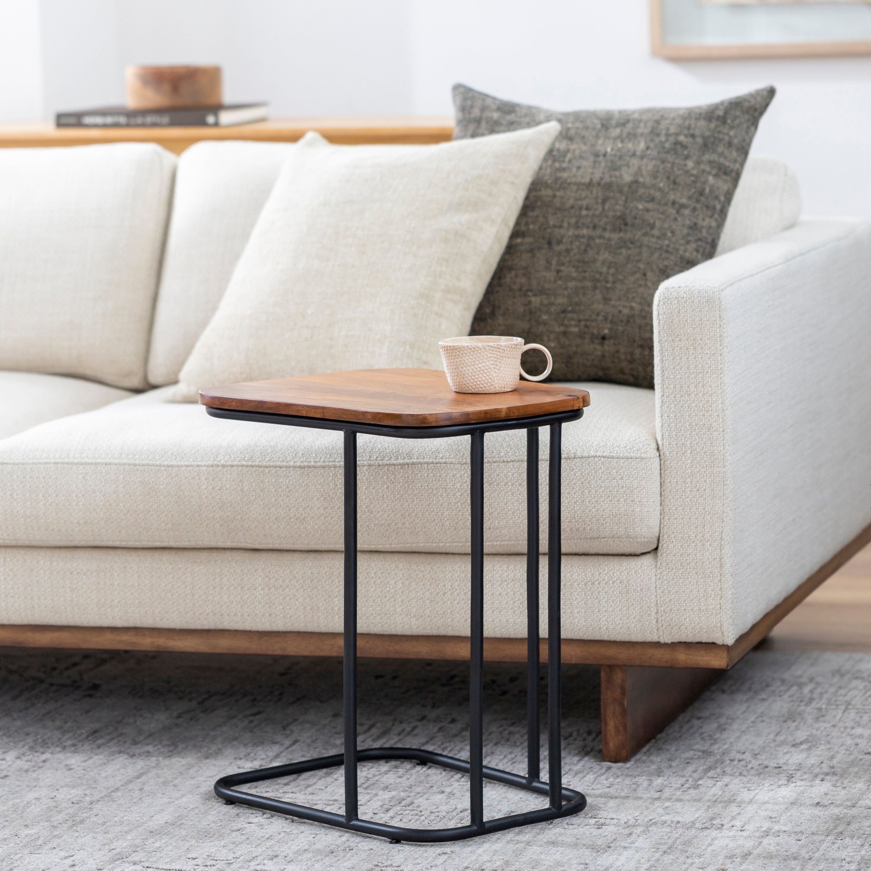 Surya Kaduna  Modern Wood with Metal Base End Table - Image 1