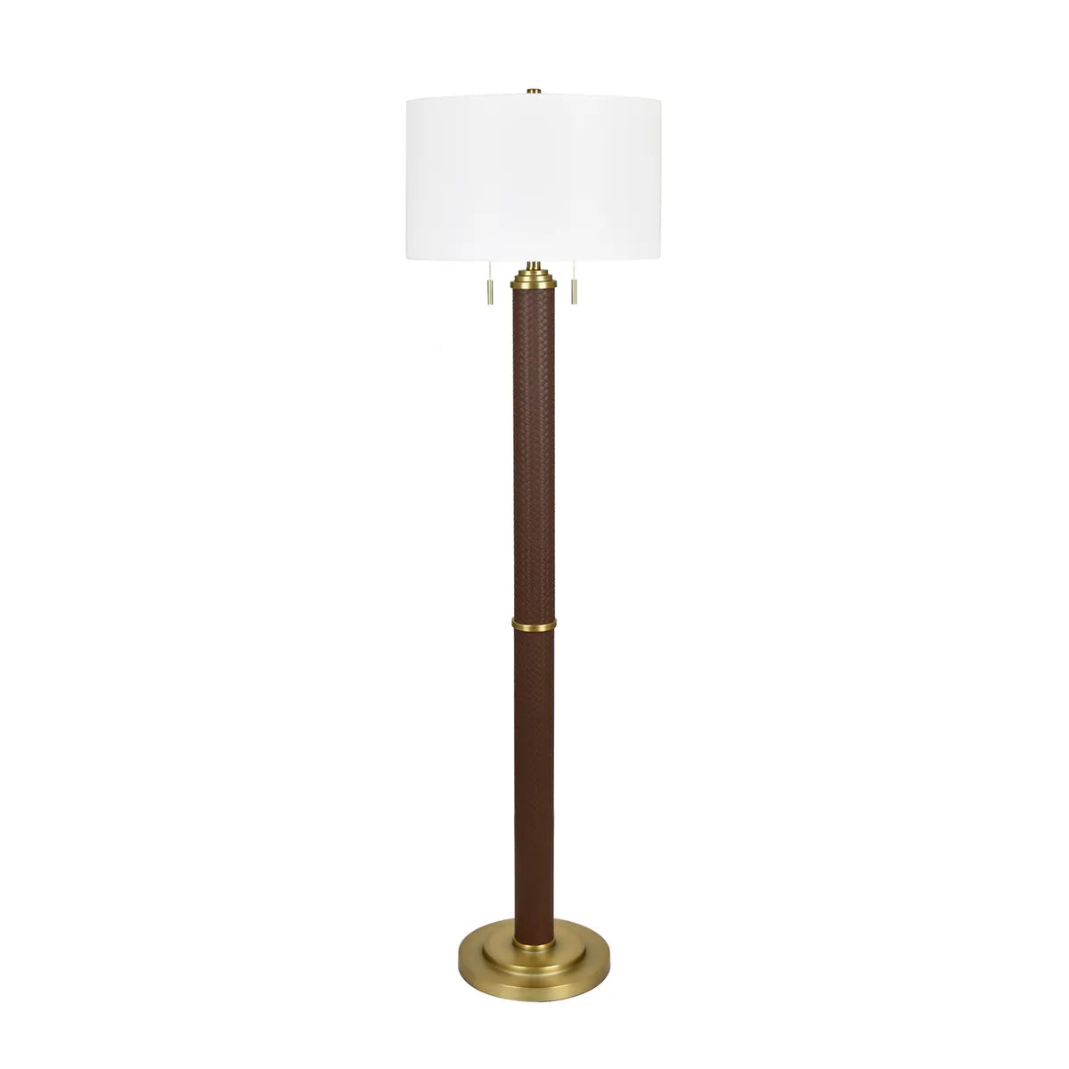Crestview Collection Ashwin Brown And Gold Floor Lamp - Image 1
