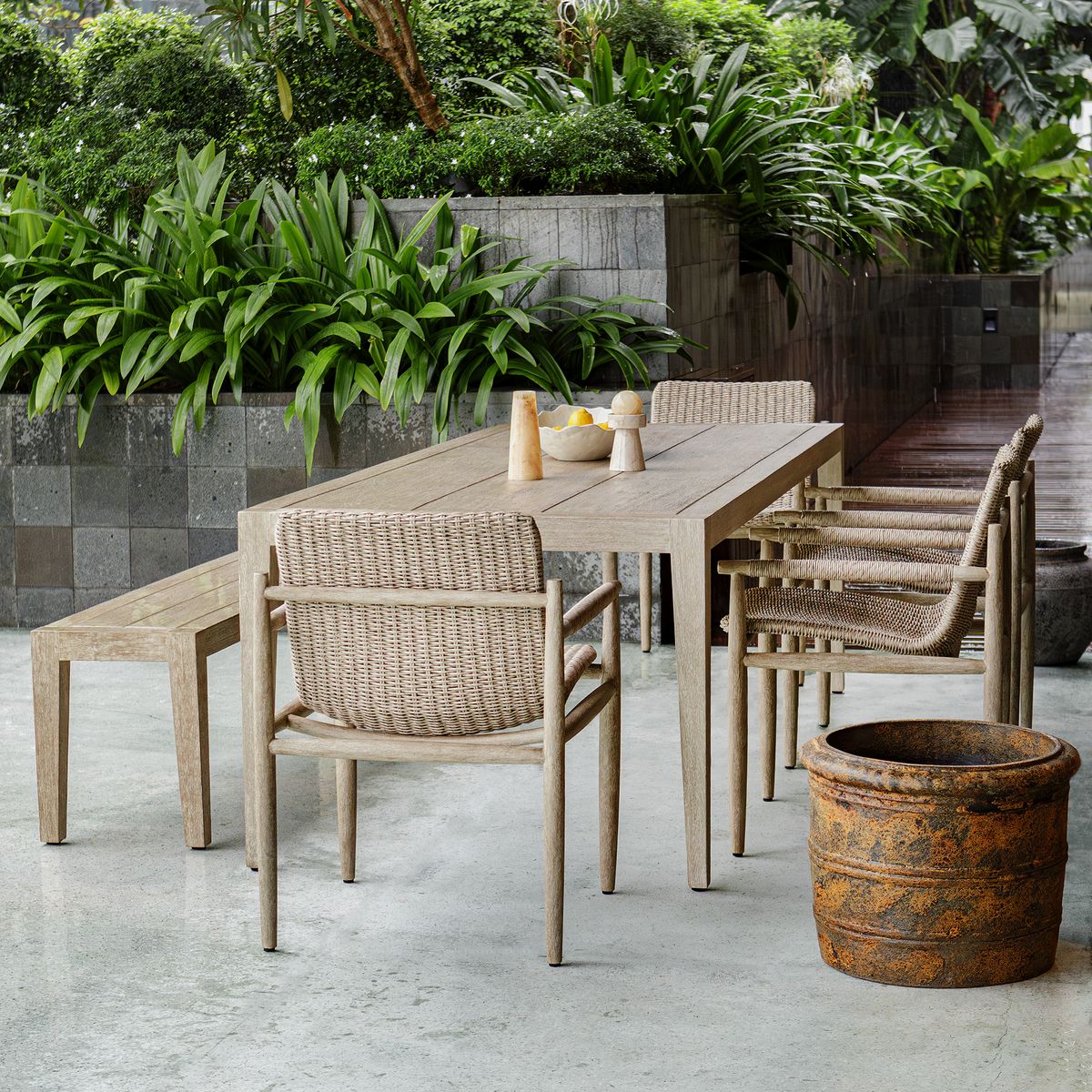 Uttermost Sumba Light Gray All Weather Wicker Outdoor Dining Chair - Image 2