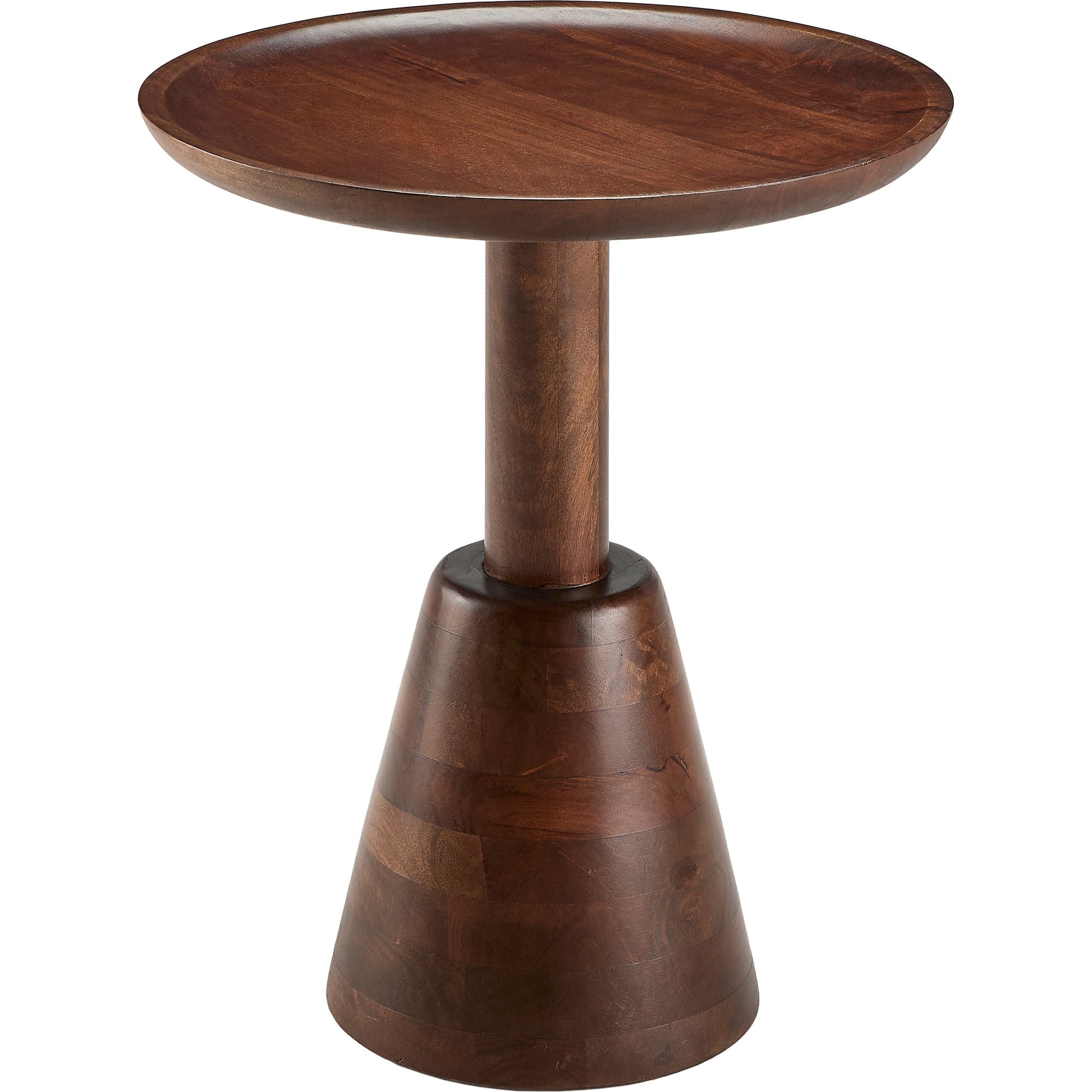 Surya Maeve Modern Dark Brown Mango Wood Round Side Table - Image 2