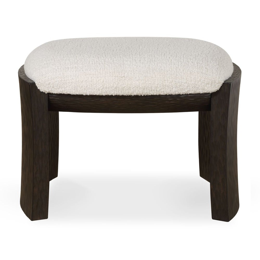 Uttermost Port Walnut Small Bench With White Upholstered Seat Cushion - Image 3