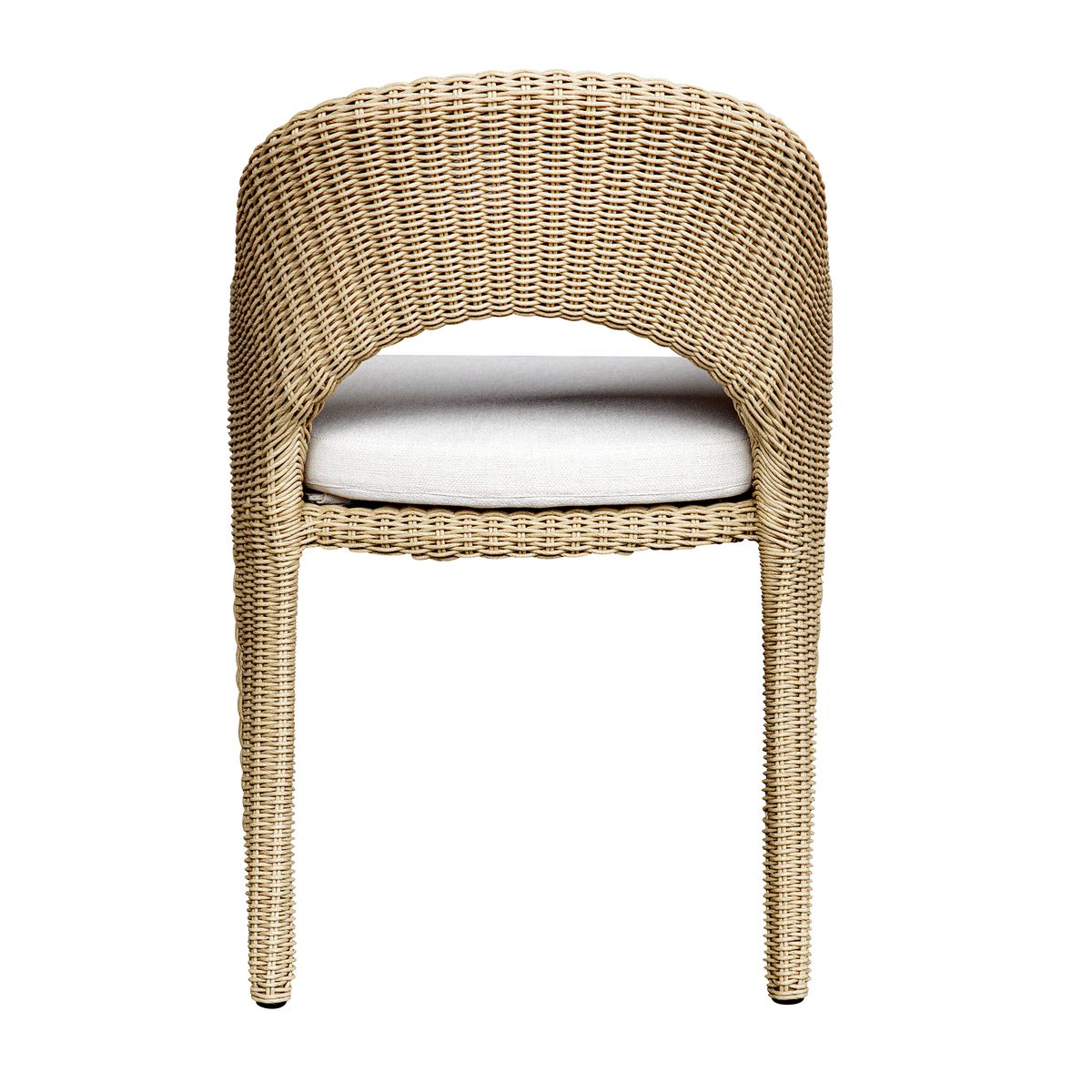 Uttermost Kavali Honey All Weather Wicker Outdoor Dining Chair With Oyster White Cushion - Image 3
