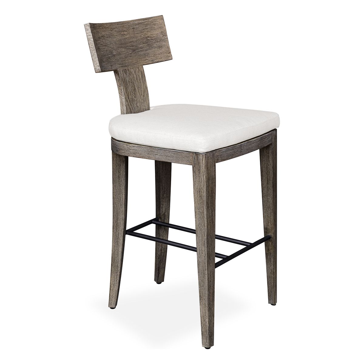 Uttermost Cellini Weathered Gray Mahogany Wood Outdoor Bar Stool - Image 2