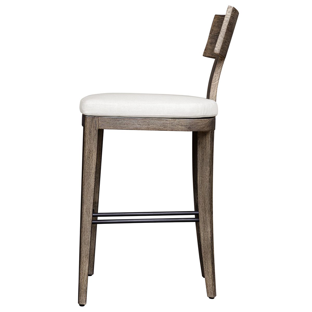 Uttermost Cellini Weathered Gray Mahogany Wood Outdoor Bar Stool - Image 3