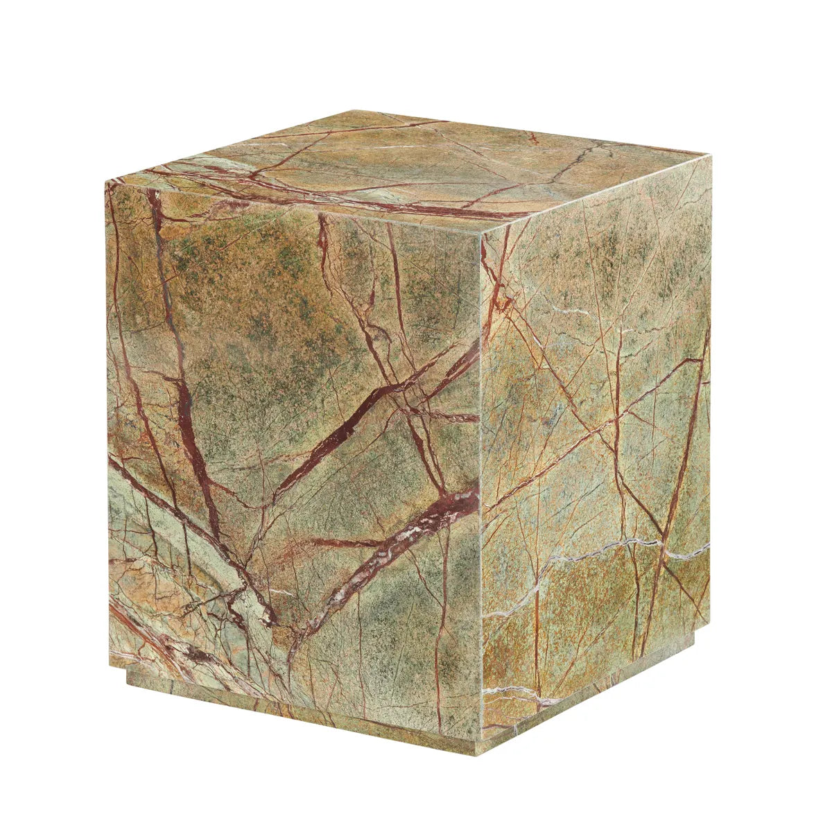 Crestview Collection Enzo Marbled Brown and Green Accent Table - Image 1