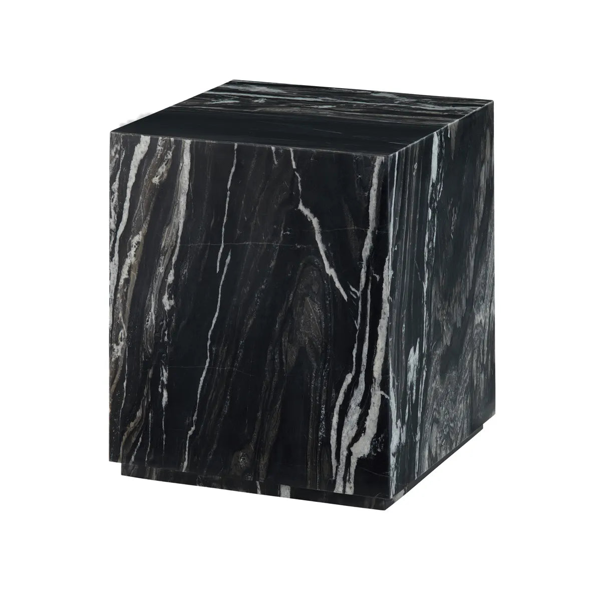 Crestview Collection Massimo Marbled Black and White Accent Table - Image 2