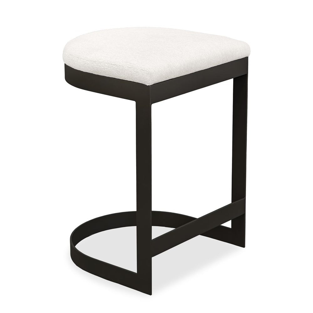 Uttermost Maude Java Black Outdoor Counter Stool With Plush Fabric Cushion Seat - Image 1