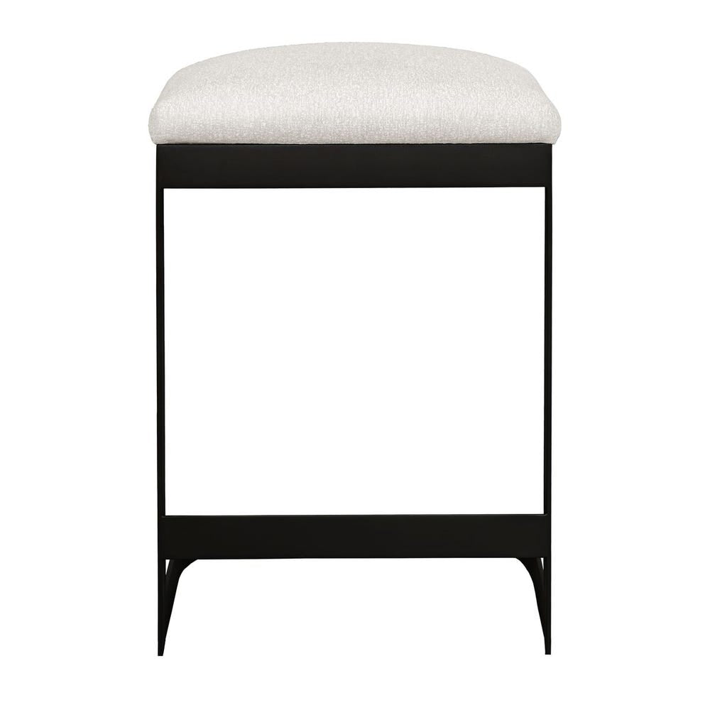 Uttermost Maude Java Black Outdoor Counter Stool With Plush Fabric Cushion Seat - Image 2