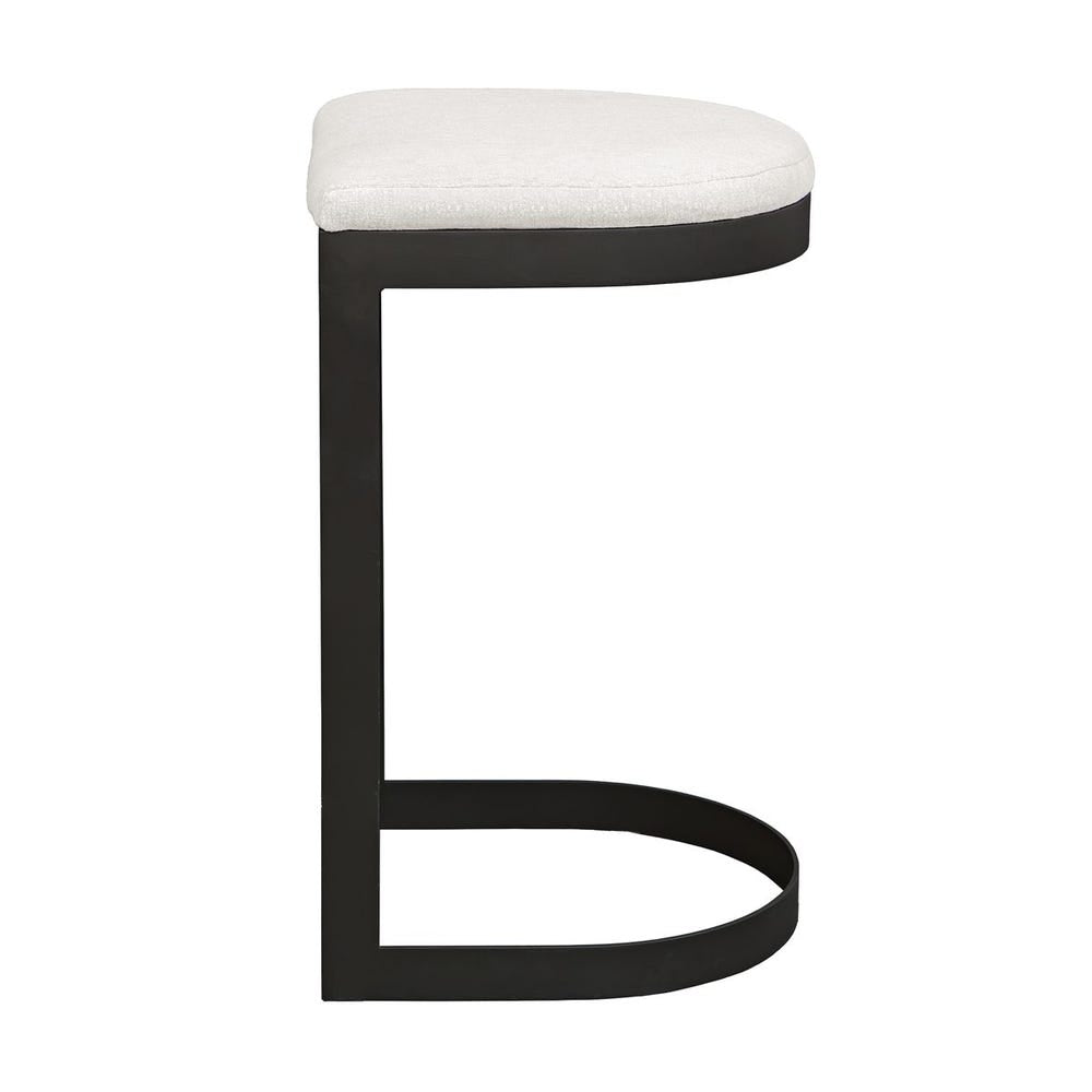Uttermost Maude Java Black Outdoor Bar Stool With Plush Taupe Fabric Cushion Seat - Image 3