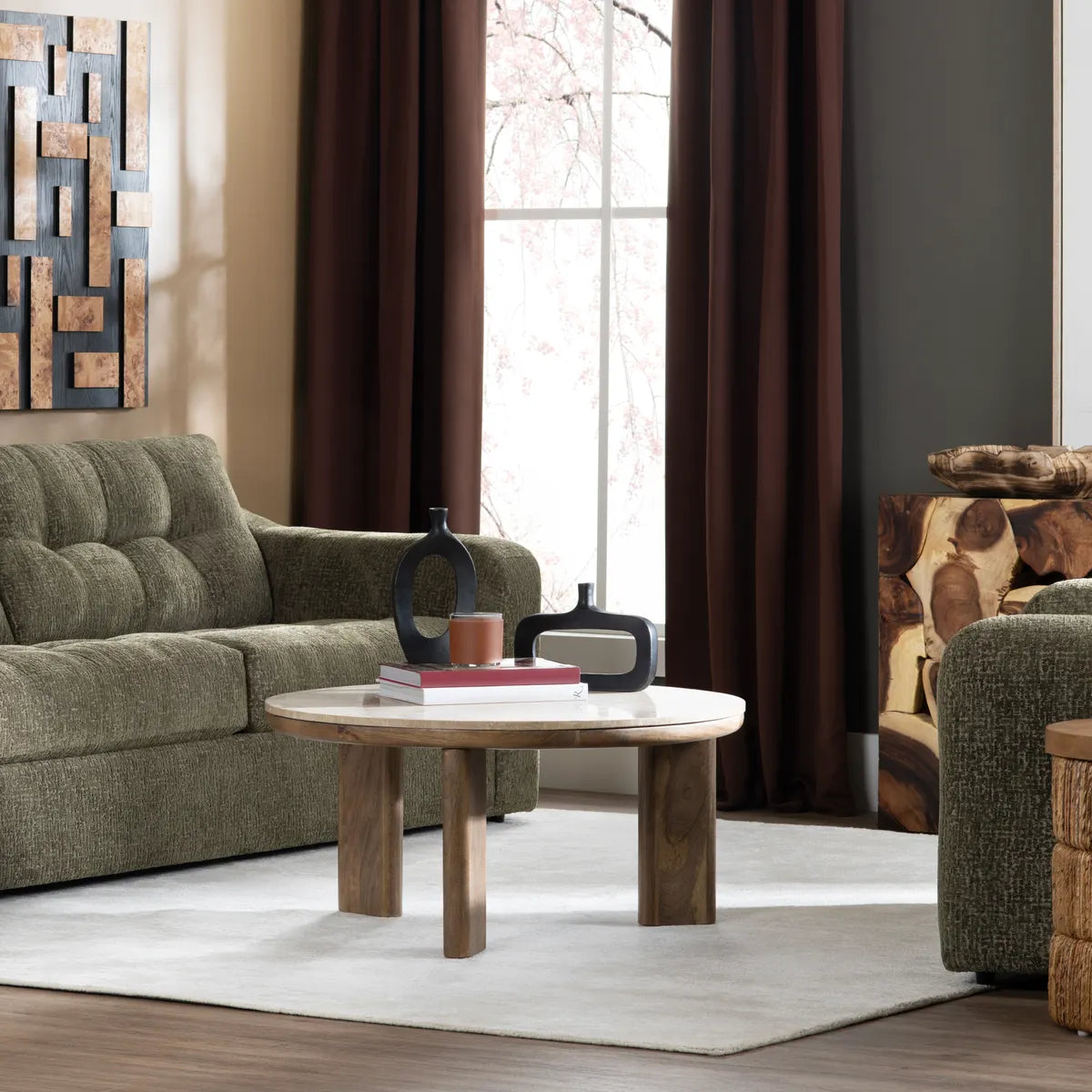 Crestview Collection Mason Round Coffee Table - Image 1
