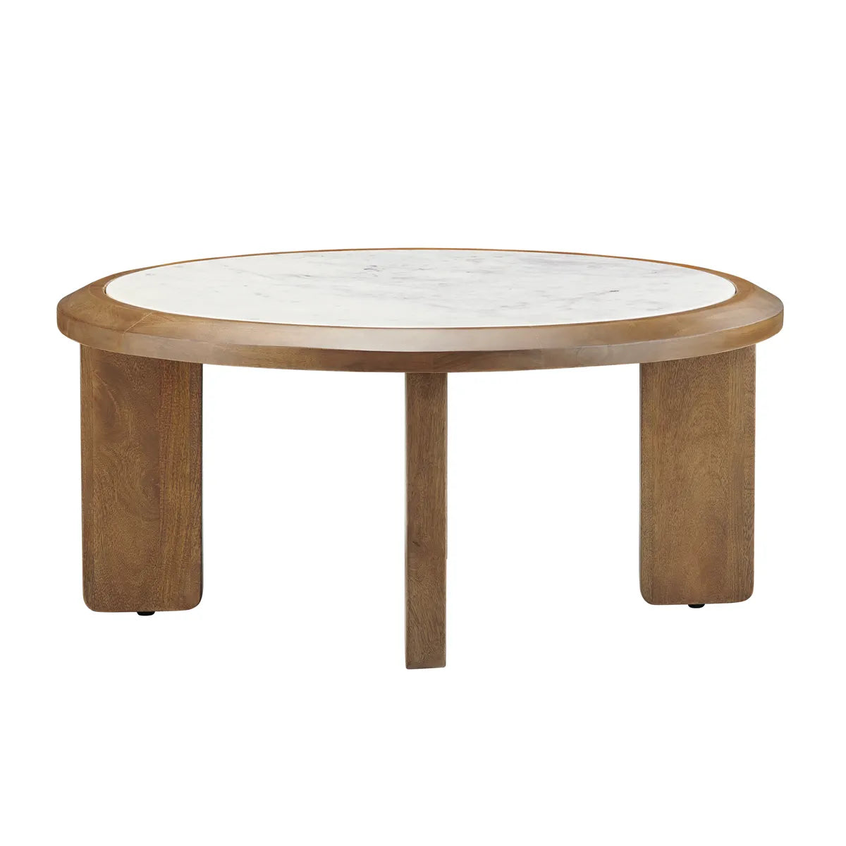 Crestview Collection Palatino White Marbled Top Round Coffee Table - Image 2