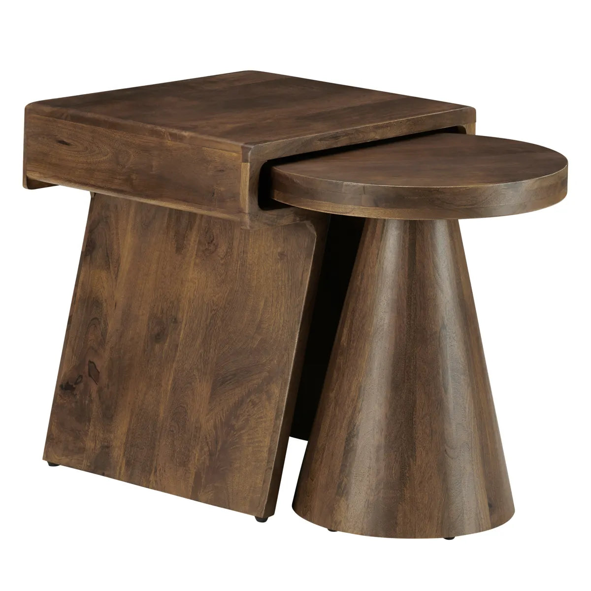 Crestview Collection Keppler Modern Organic Brown Nesting Tables