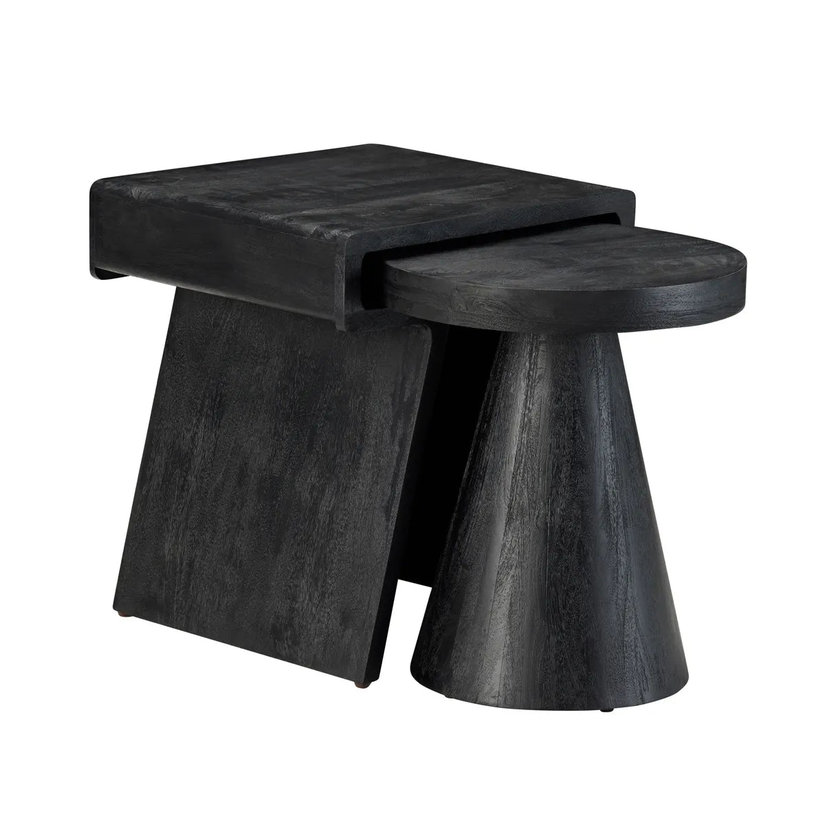 Crestview Collection Keppler Modern Organic Black Nesting Tables