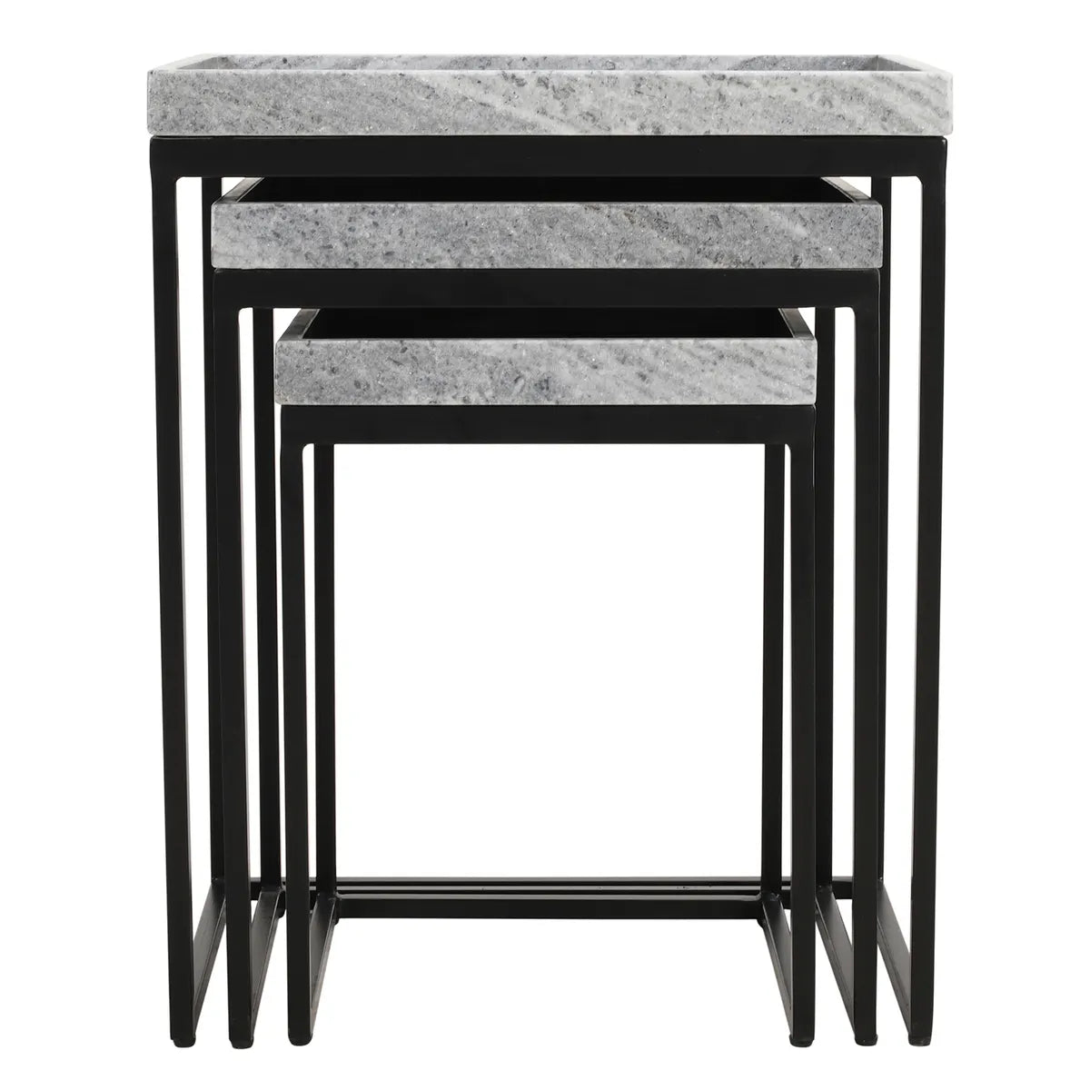 Crestview Collection Arden Black Marble Nesting Tables - Image 3