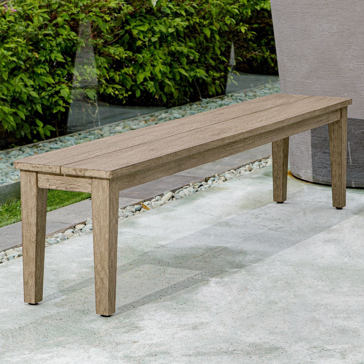 Uttermost Forsyth Weathered Dark Gray Mahogany Outdoor Bench - Image 2