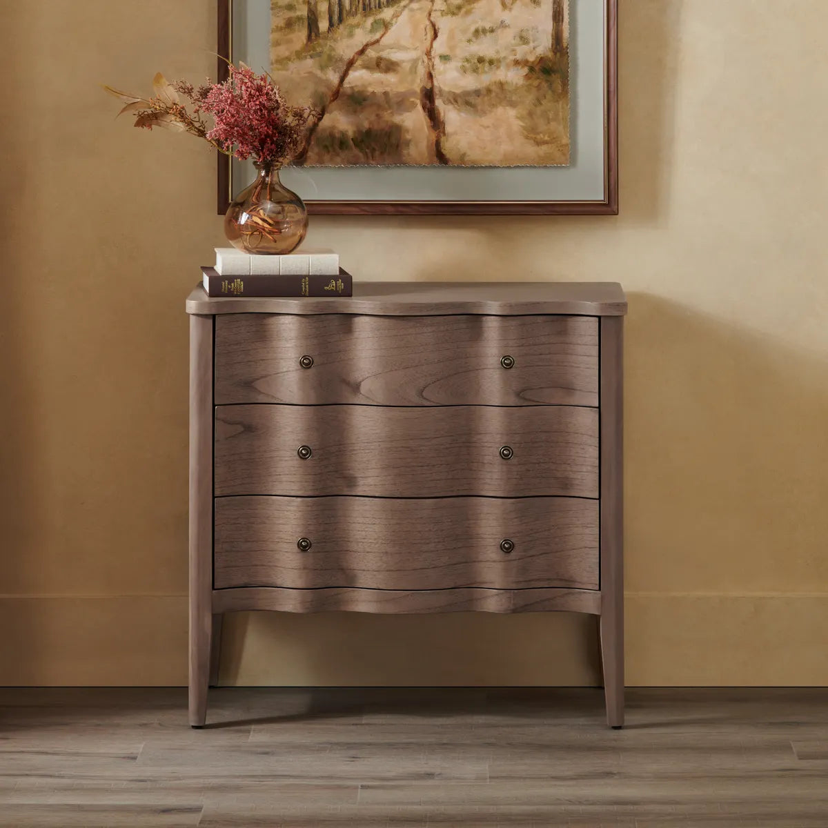 Crestview Collection Pembroke Light Brown Three- Drawer Chest - Image 1