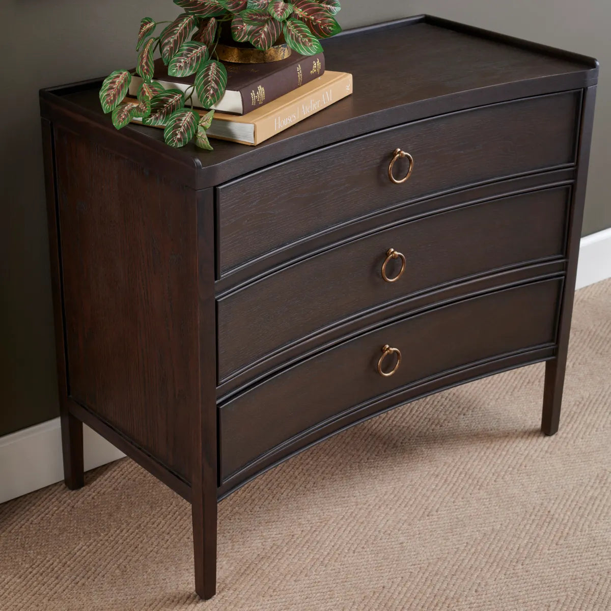 Crestview Collection Franklin Dark Brown Three- Drawer Chest - Image 2