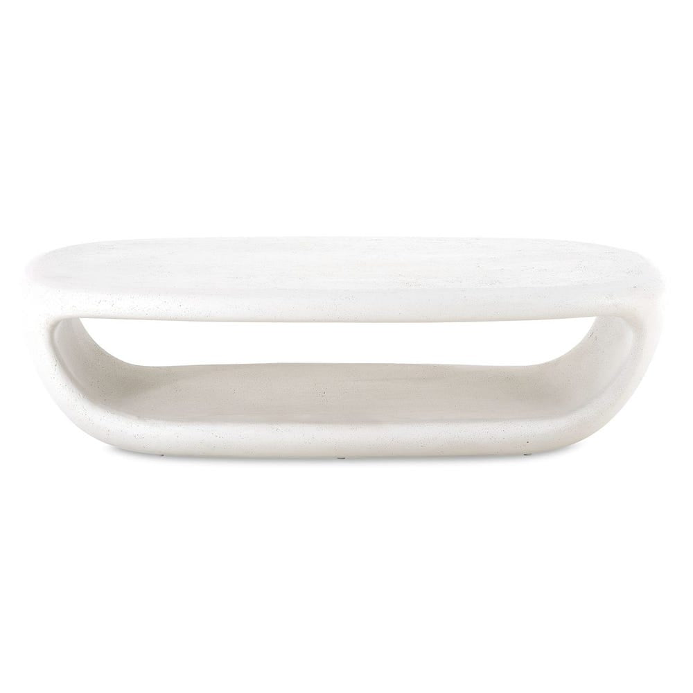 Uttermost Leyton Warm White Concrete Coffee Table ~ Indoor And Outdoor Use - Image 1