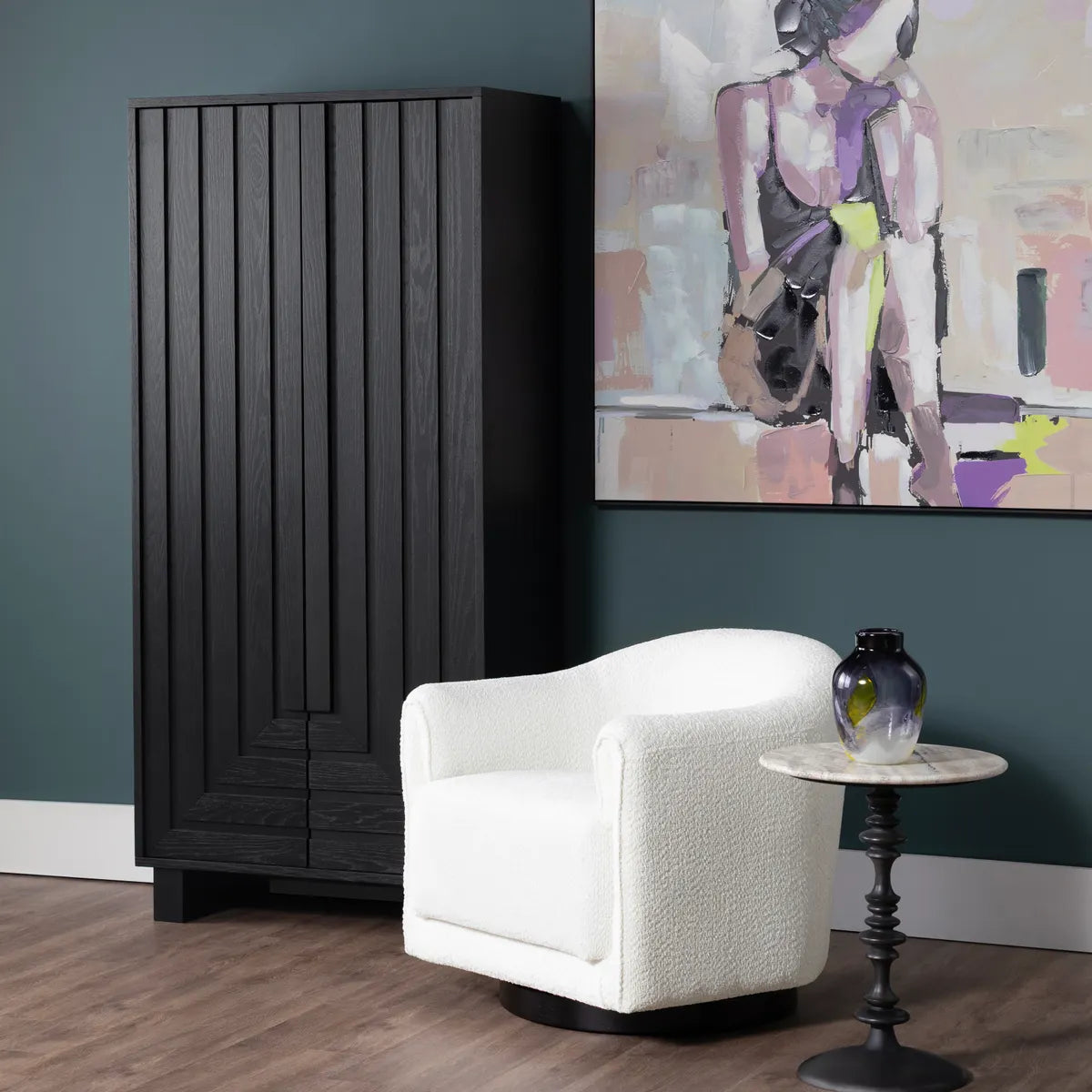 Crestview Collection Dylan Stained Black Shoe Cabinet - Image 1