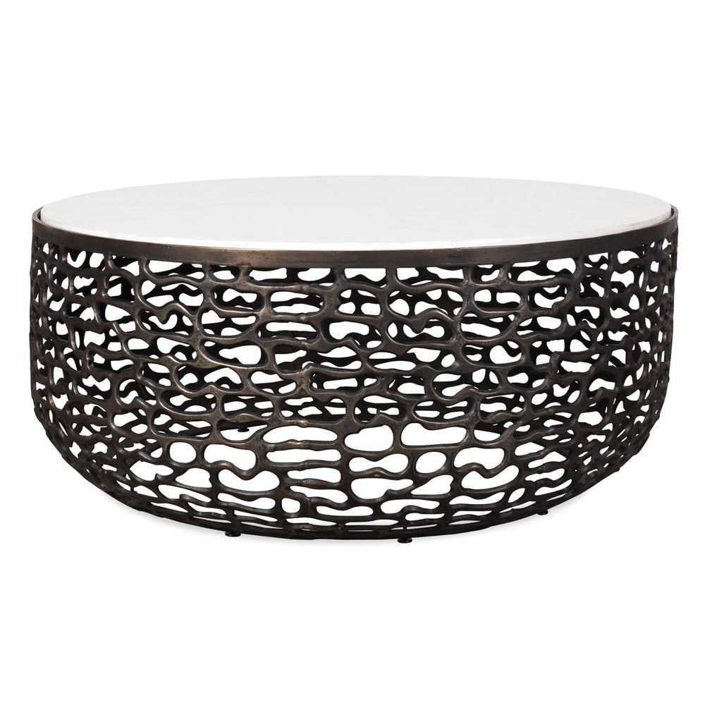 Uttermost Sabena White Marble Top Coffee Table ~ Indoor And Outdoor Use - Image 1