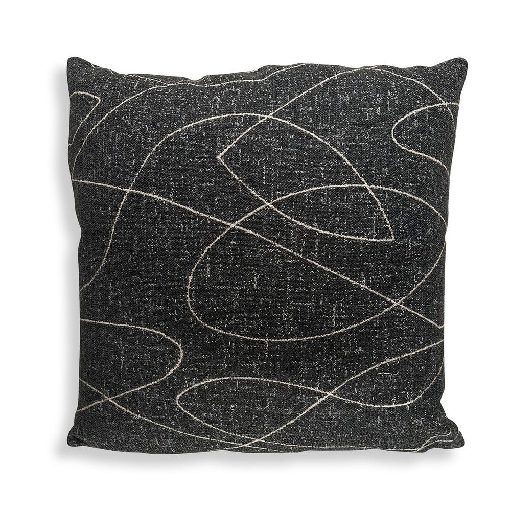 Uttermost Loopy Loop Onyx Abstract Sunbrella Fabric Outdoor Pillow ~ 20 x 20m - Image 1