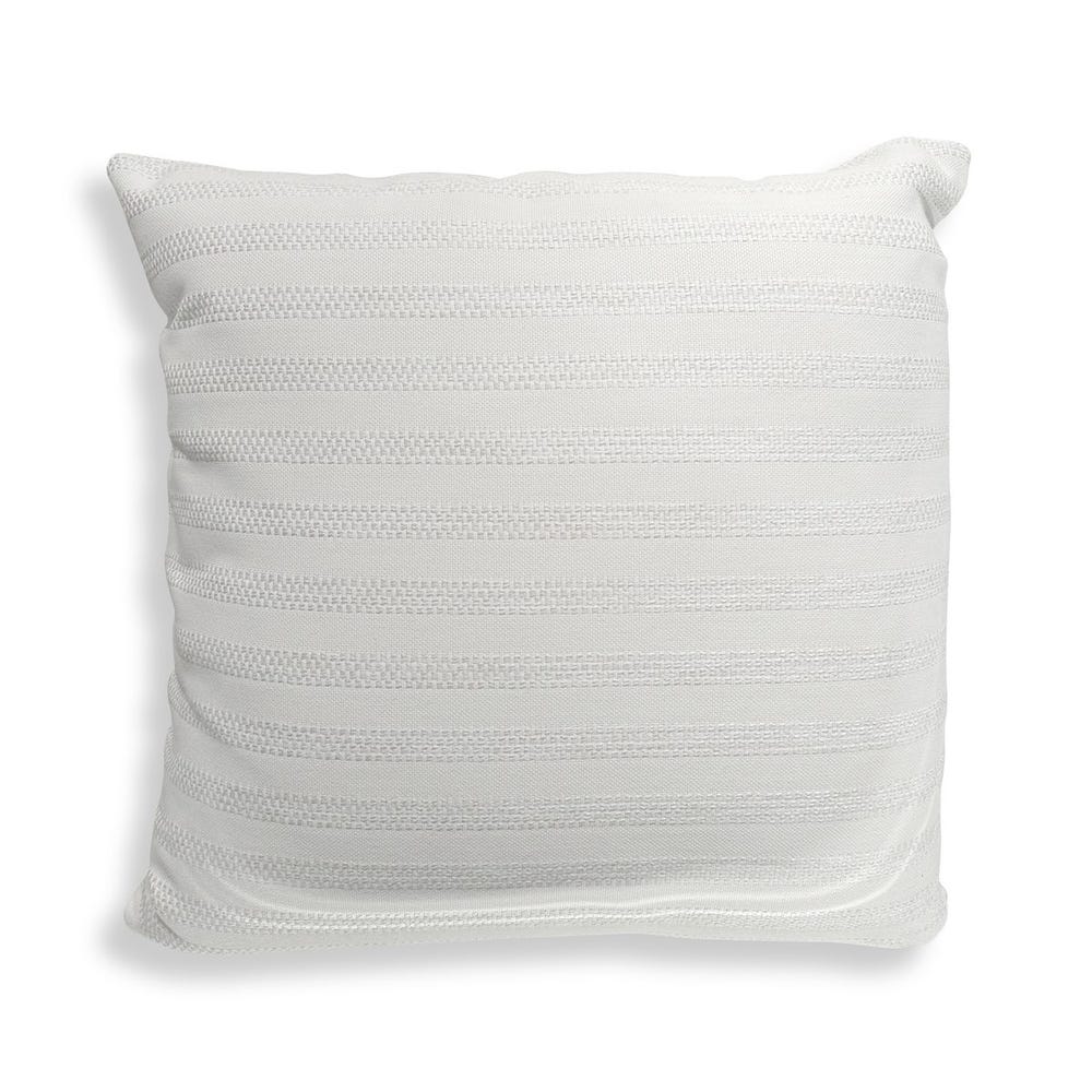 Uttermost Basket Stripe Ivory Sunbrella Fabric Outdoor Pillow 20 x 20 - Image 1