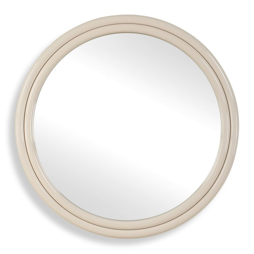Uttermost Florian High Gloss Warm White Round Iron Mirror - Image 3