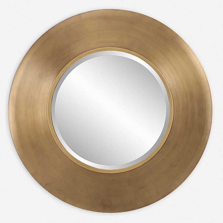 Uttermost Contessa Antiqued Gold Round Mirror - Image 3