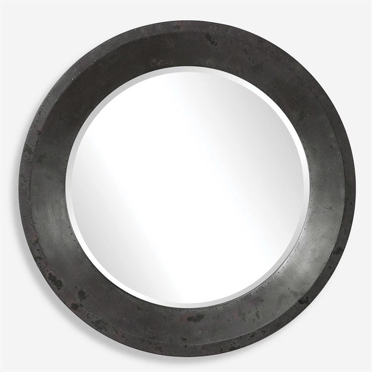 Uttermost Frazier Dark Gray Charcoal Round Mirror - Image 2